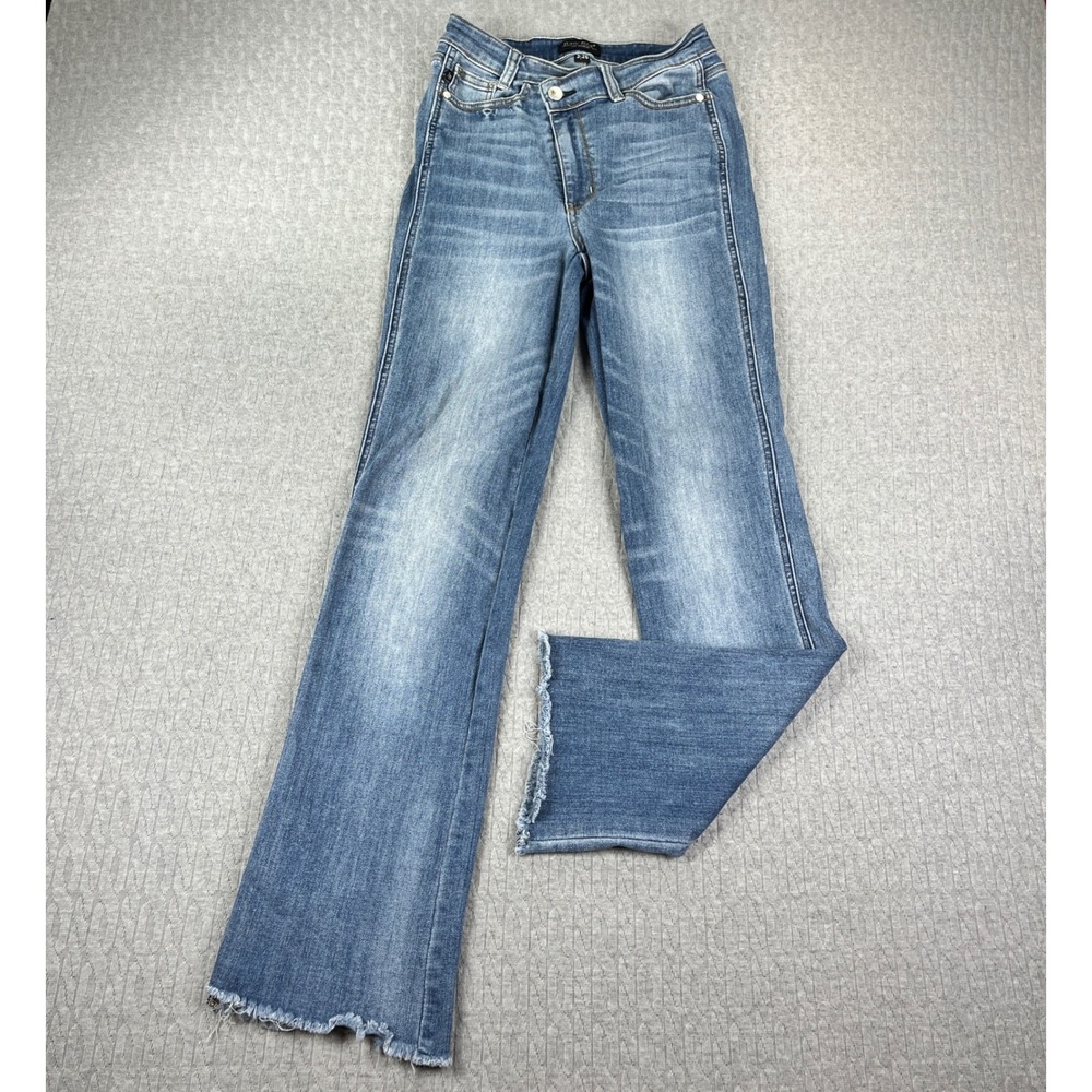 Judy Blue Bootcut Jeans Women 3/26 (25x30) Blue High Rise Raw Hem stretch